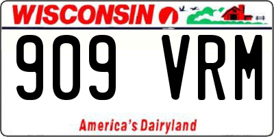 WI license plate 909VRM