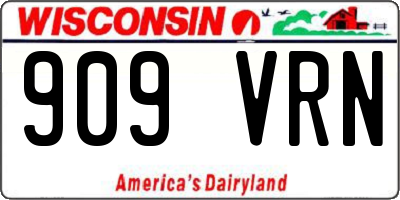 WI license plate 909VRN