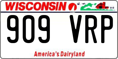 WI license plate 909VRP