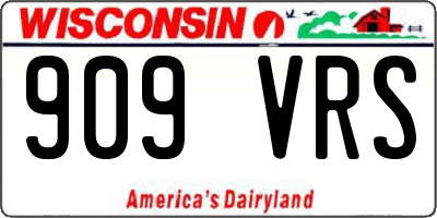 WI license plate 909VRS