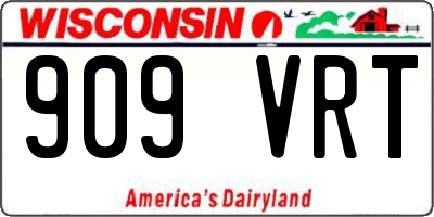 WI license plate 909VRT