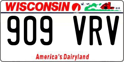 WI license plate 909VRV