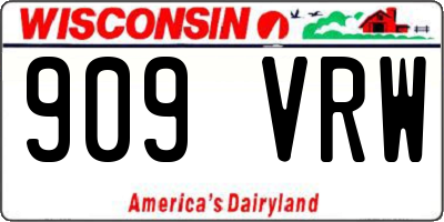 WI license plate 909VRW