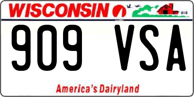 WI license plate 909VSA