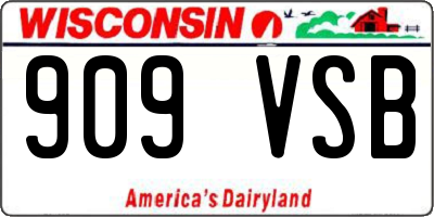 WI license plate 909VSB