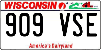 WI license plate 909VSE