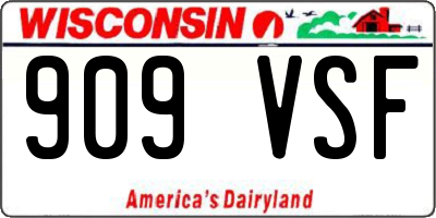 WI license plate 909VSF