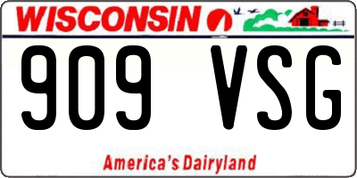 WI license plate 909VSG