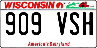 WI license plate 909VSH