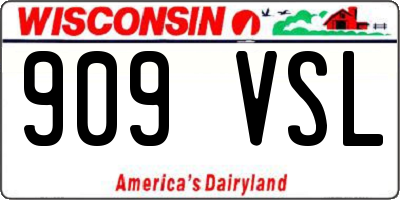 WI license plate 909VSL