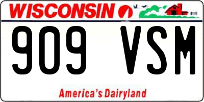 WI license plate 909VSM