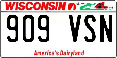 WI license plate 909VSN