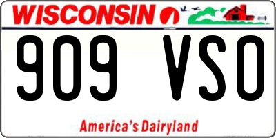 WI license plate 909VSO