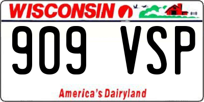 WI license plate 909VSP