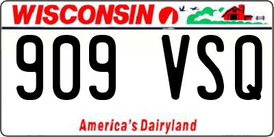 WI license plate 909VSQ