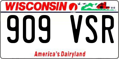 WI license plate 909VSR
