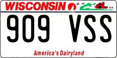 WI license plate 909VSS