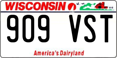 WI license plate 909VST