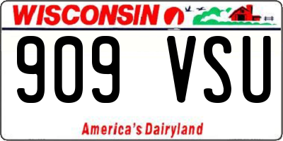 WI license plate 909VSU