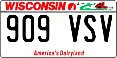 WI license plate 909VSV