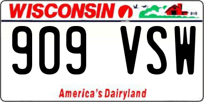 WI license plate 909VSW