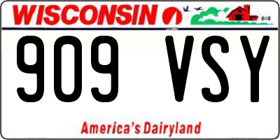 WI license plate 909VSY