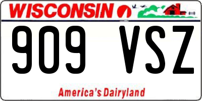 WI license plate 909VSZ
