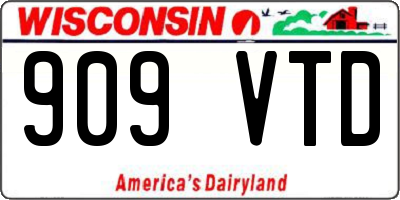 WI license plate 909VTD