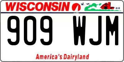 WI license plate 909WJM