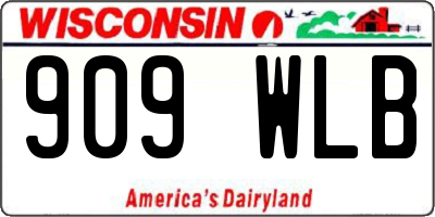 WI license plate 909WLB