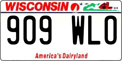 WI license plate 909WLO