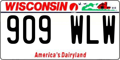 WI license plate 909WLW