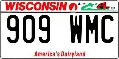 WI license plate 909WMC