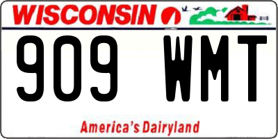WI license plate 909WMT