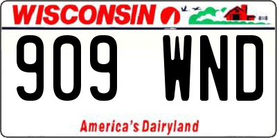 WI license plate 909WND