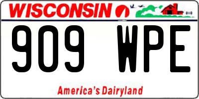 WI license plate 909WPE