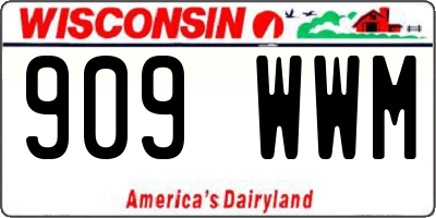 WI license plate 909WWM