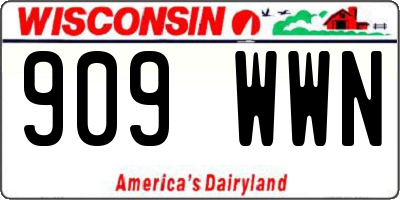 WI license plate 909WWN