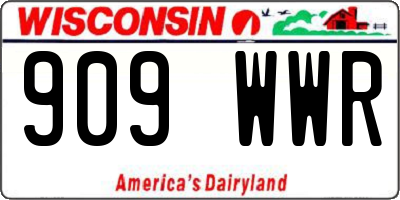 WI license plate 909WWR