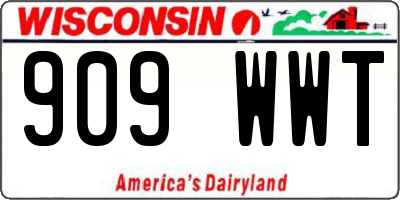 WI license plate 909WWT