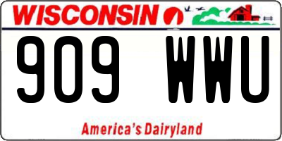 WI license plate 909WWU