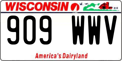 WI license plate 909WWV