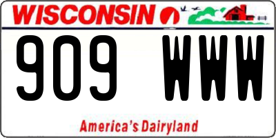 WI license plate 909WWW