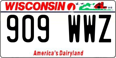 WI license plate 909WWZ