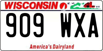 WI license plate 909WXA