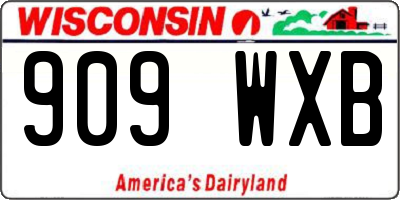WI license plate 909WXB