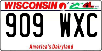 WI license plate 909WXC