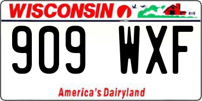 WI license plate 909WXF