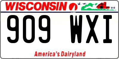 WI license plate 909WXI