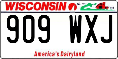 WI license plate 909WXJ
